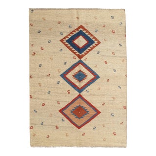 Vintage Sumak Rug With Geometric Medallions 5'3" X 7'9" For Sale