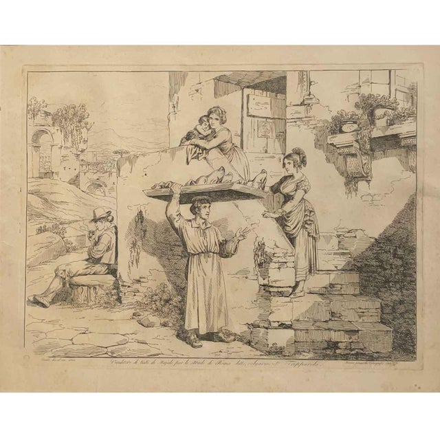 Bartolomeo Pinelli, Popular Costumes, Etchings, Framed, 1831, Set of 6 For Sale - Image 4 of 8