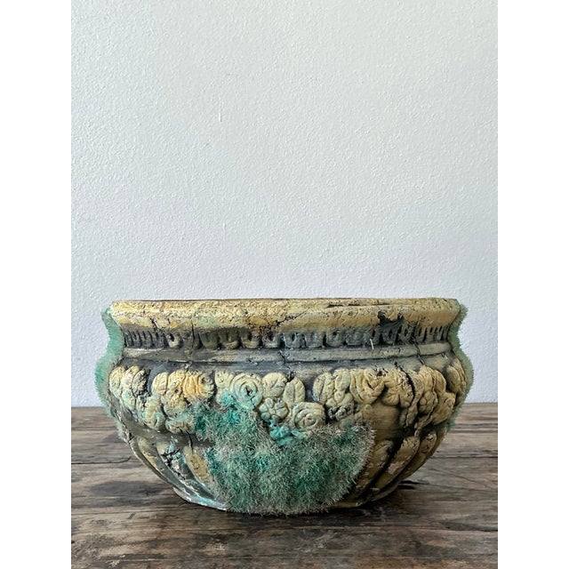 Vintage Patinated Moss Roses Planter For Sale - Image 12 of 12