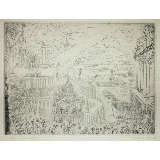 Etching on cream paper, copper plate, 4th final state of four. Titled on lower left, hand signed in pencil and dated on...