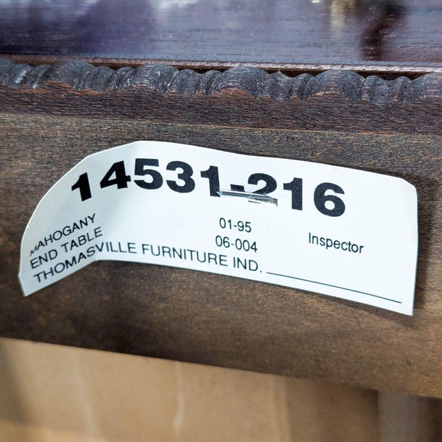 Vintage 1994 Thomasville Mahogany End Table For Sale - Image 9 of 10