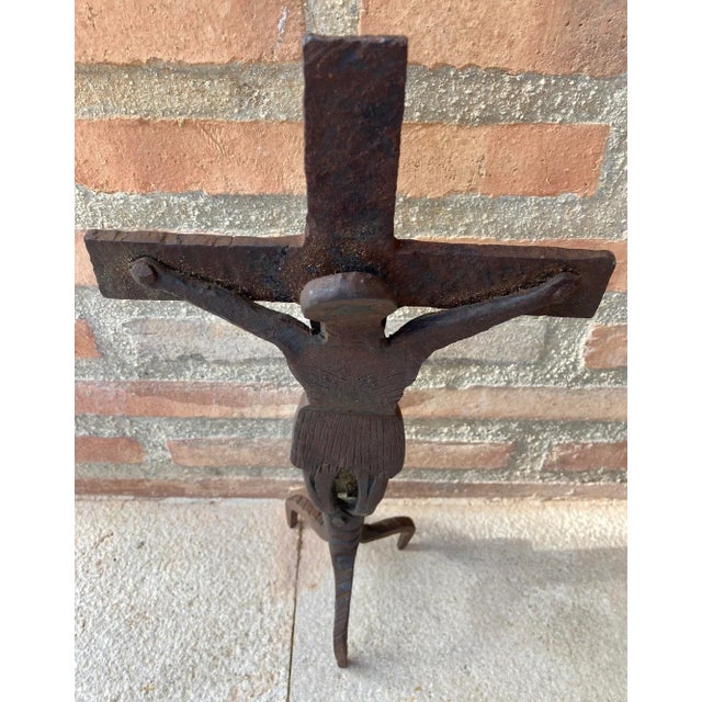Antique Cast Iron Cross, 1890s For Sale - Image 3 of 11