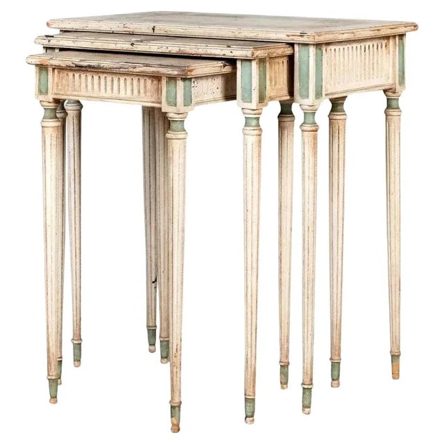 Wood Italian Nesting Tables, 19th Century, Set of 3 For Sale - Image 7 of 7