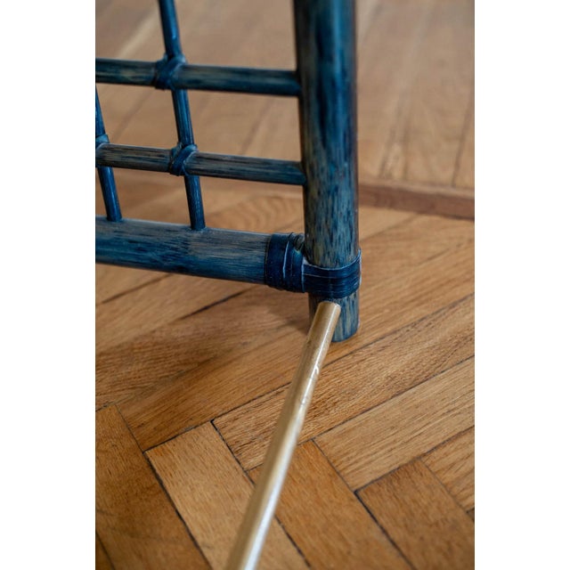 Wood Vintage Nesting Tables in Bamboo with Glass Top from Gallotti & Radice, 1970, Set of 3 For Sale - Image 7 of 15