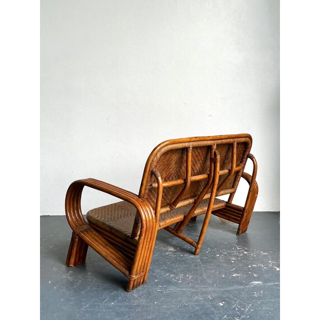 Vintage Woven Rattan Loveseat For Sale - Image 17 of 18