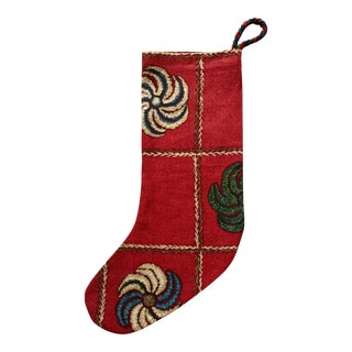 Custom Osborne & Little Vintage Linen Holiday Stocking-"Whist" For Sale