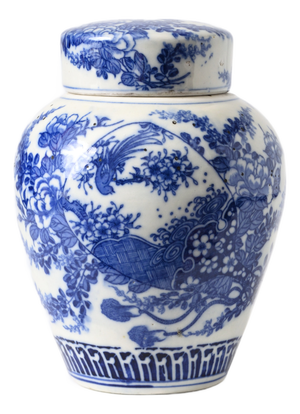 Meiji Japanese Blue and White Porcelain Ginger Jar, 1890s