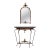Oscar Bach Attributed Gilded Iron Console With Beveled Mirror, Marble Top, C. 1920 For Sale