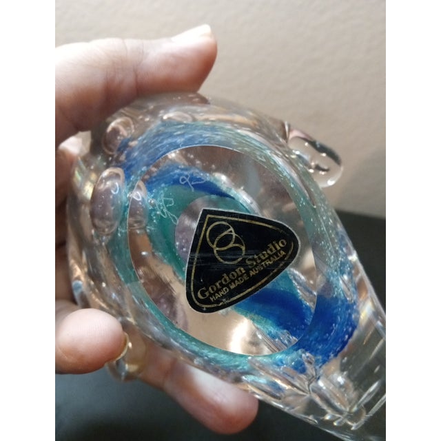 Glass 1980s Signed Gordon Studio Australia Art Glass Fish Sculpture For Sale - Image 7 of 7