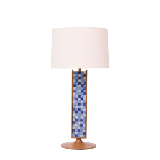 Walnut Mosaic Table Lamp Chairish
