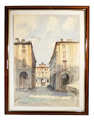E. Maneglia, Piazza Corpus Domini, Turin, Framed