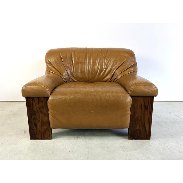 Vintage Brutalist Leather Armchair, 1960s For Sale - Image 11 of 12