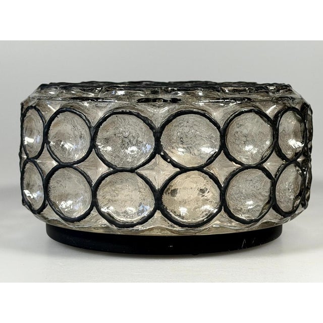 Mid-Century Modern Vintage Ceiling Lamp in Glass and Metal from Glashütte Limburg, Germany, 1960s For Sale - Image 3 of 18