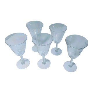 5 Vintage Iridescent Sherry/Wine Glasses For Sale