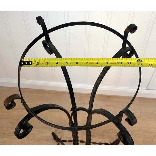 Metal Antique Victorian Wrought Iron Garden Plant Stand - 42" For Sale - Image 7 of 12