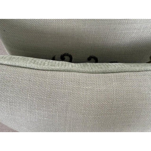 Textile Pair of Linen Embroidered Pillows For Sale - Image 7 of 9