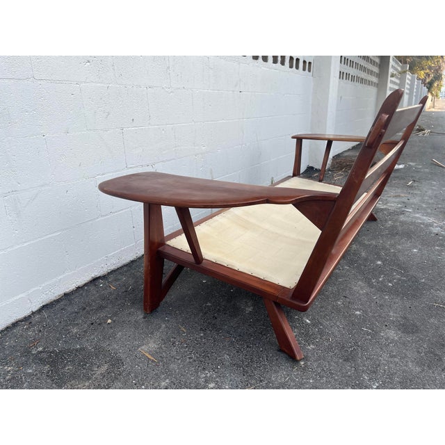 Cushman of Vermont 1930s Rare Transitional Modern Colonial Creations Paddle Arm Sofa by Herman DeVries for Cushman of Vermont For Sale - Image 4 of 11