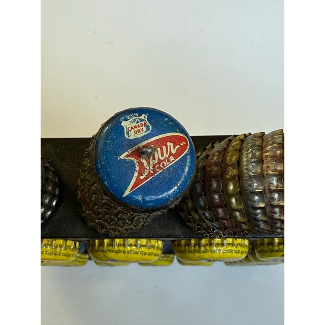 Vintage Outsider Folk Art Bottle Cap Frame For Sale - Image 4 of 10