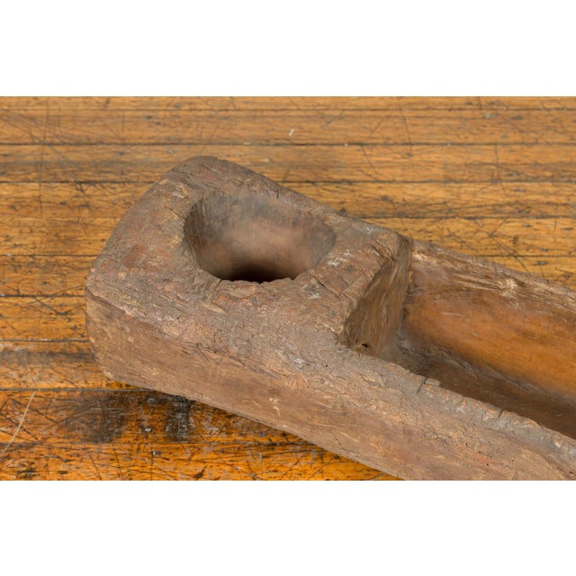 Chinese Mid 19th Century Chinese Rustic Mortar with Weathered Patina For Sale - Image 3 of 11