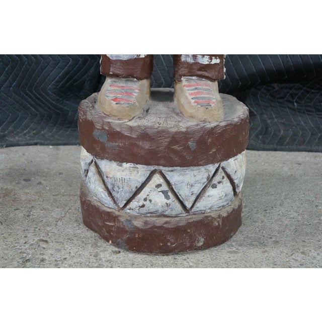 Ralph Gallagher Hand Carved Cigar Store Indian Statue Native American Chief 60" For Sale - Image 4 of 18
