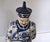1940s 1940s Blue White Statuette of Chinese Figure With Dragon Traditional Robe and Character Reign For Sale - Image 5 of 13