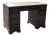 Pedestal Desk in Mahogany with Green Leather Top For Sale