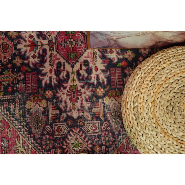 1970s Vintage Persian Handmade Wool 10x13 Red Area Rug For Sale - Image 12 of 13