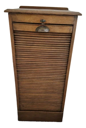 Antique Oak Tambour Music Filing Cabinet