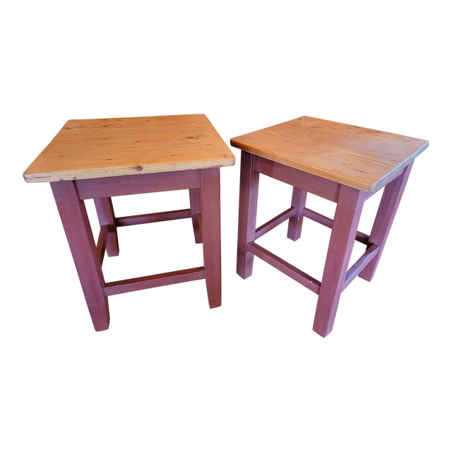 Pair of Vintage Stools / Tables From England For Sale