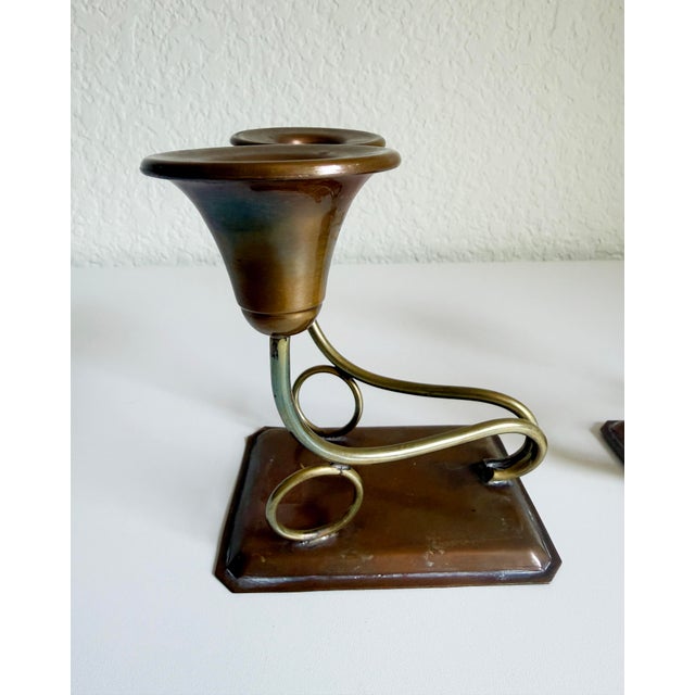 1950s Brass & Copper Candle Holders For Sale In Sacramento - Image 6 of 14