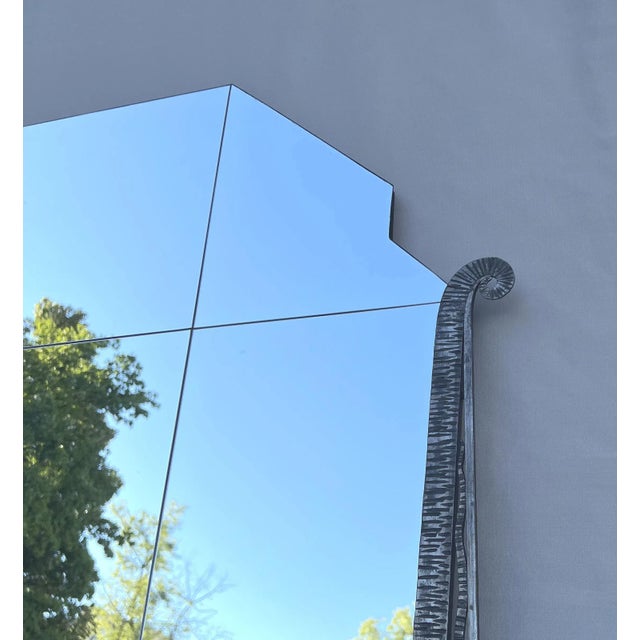 Large Art Deco Mirror in Wrought Iron For Sale - Image 3 of 10