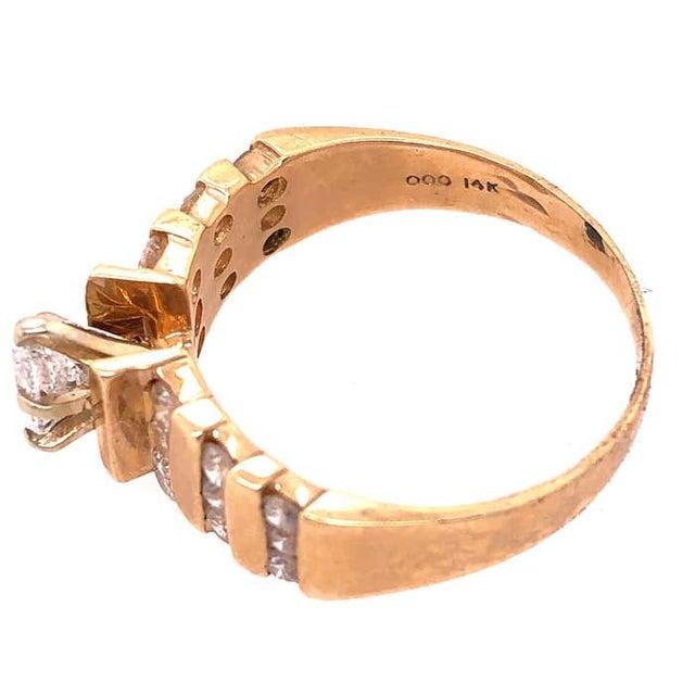 14 Karat Yellow Gold Engagement Ring with 1.50 Total Diamond Weight Size 6.75 4.52 grams total weight.