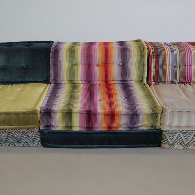 Textile Mah Jong Sofa by Hans Hopfer for Roche Bobois, 1971, Set of 4 For Sale - Image 7 of 11