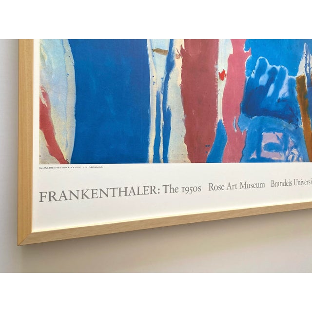 Helen Frankenthaler Vintage 1981 Abstract Expressionist Fine Art Lithograph Print Framed Large Exhibition Poster " Open Wall " 1952 For Sale In Kansas City - Image 6 of 12