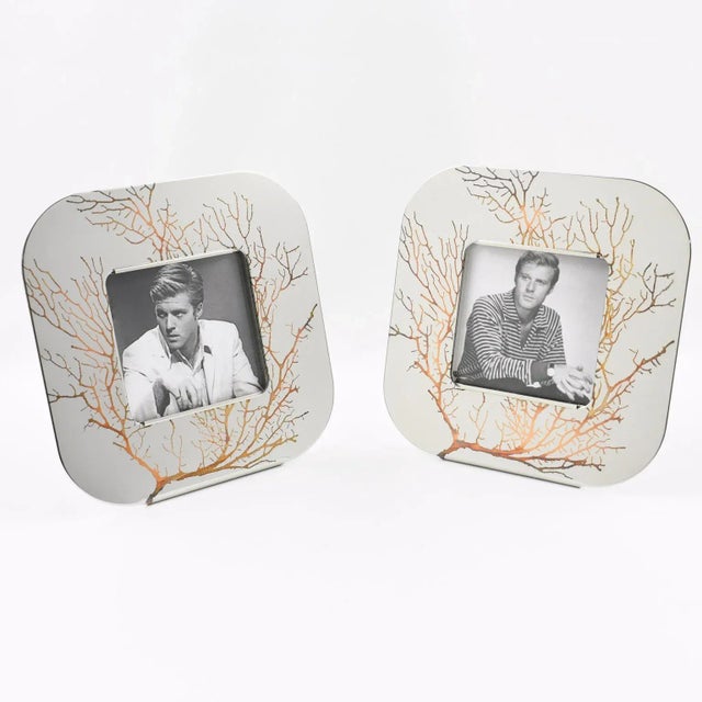 Roberto Sambonet Sambonet Italy Chrome and Copper Picture Frame - A Pair For Sale - Image 4 of 12