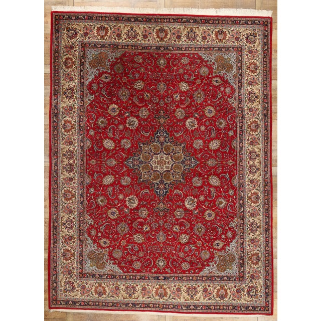Vintage Red Persian Kashan Rug - 09'09 X 13'01 For Sale - Image 9 of 9