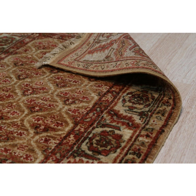 Traditional 3x8 Giselle Zinnia Brown Floral Traditional Hand Knotted Wool Carpet Rug For Sale - Image 3 of 5