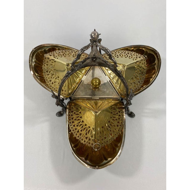 Silver Plate Sheffield Triple Bun Warmer For Sale - Image 9 of 11