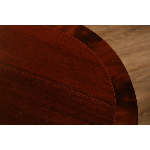 Regency Style Banded Mahogany Double Pedestal Dining Table With 2 Leaves For Sale - Image 10 of 18