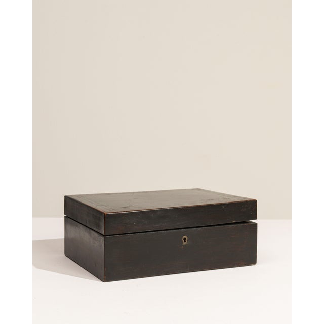 Black 19th Century France Black Wood Box For Sale - Image 8 of 18