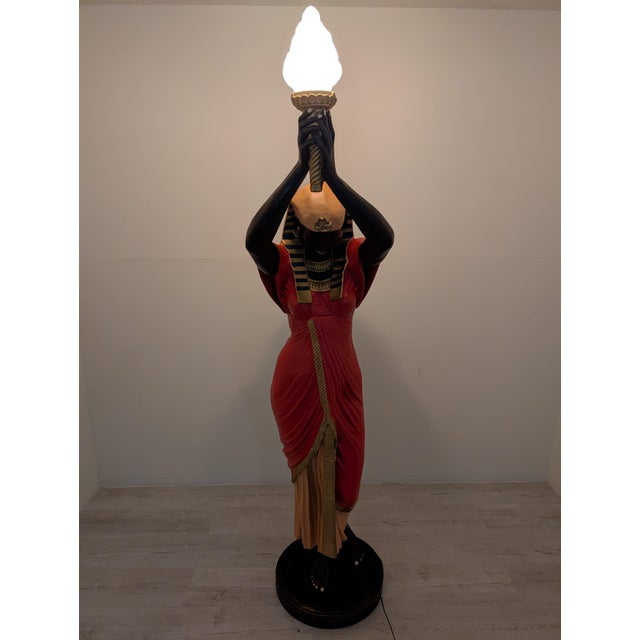 Egyptian Floor Lamp in Resin, 1980s For Sale - Image 16 of 18