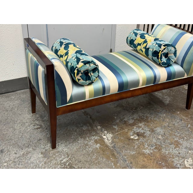 2010s Bespoke Coastal Stripe Bench For Sale - Image 5 of 12