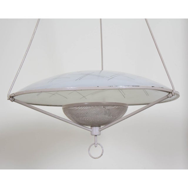 Metal and Glass Pendant Lamp, 1960s For Sale - Image 4 of 8