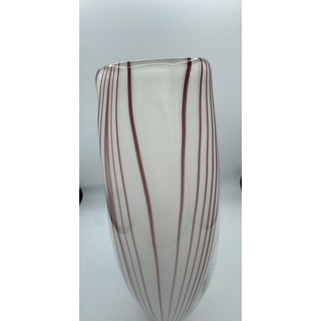Mid-Century Murano-Style Handblown Art Glass Ribbon Vase For Sale - Image 4 of 8