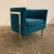 Harvey Probber Style Teal and Polished Solid Steel 3 Leg Frame Barrel Chair For Sale - Image 9 of 9