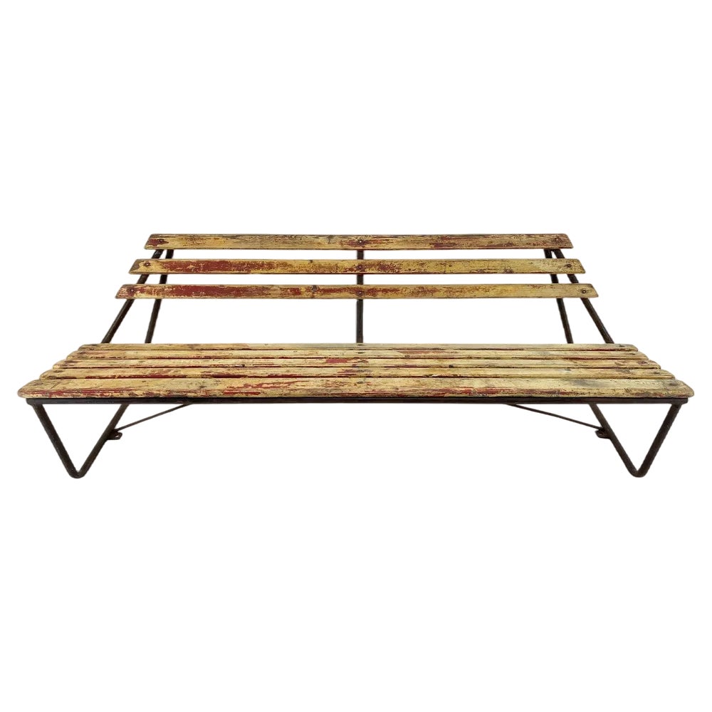 Vintage Industrial Slatted Bench with Original Patina, 1950s | Chairish, image size:1000x1000
