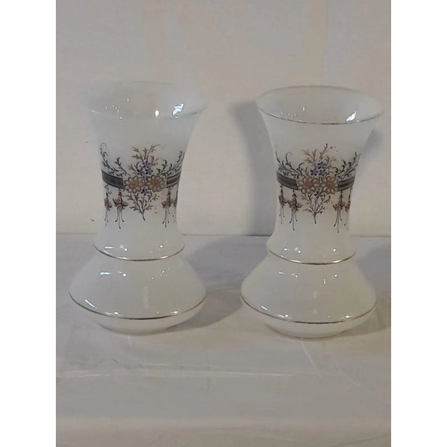 Mid-Century Opaline White Vases, Set of 2 For Sale - Image 4 of 4