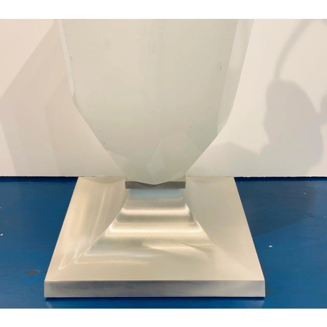 Original Retail $4997, elegant stone Jacques Garcia for Baker Natural Table Lamp, silver finished metal base, showroom...