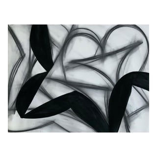 Contemporary Abstract Charcoal and Gouache on Arches Paper "16j6a-2016" by Alain Clément For Sale