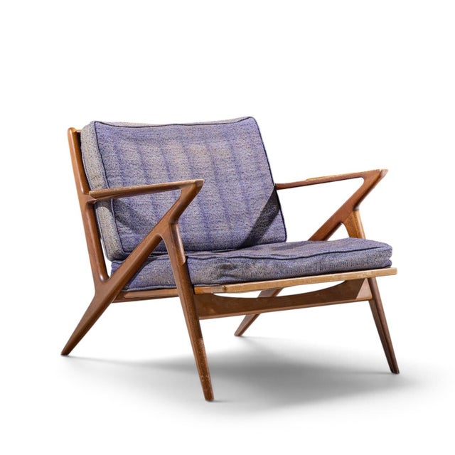 Selig Poul Jensen for Selig Mid Century Walnut Z Lounge Chairs - Pair For Sale - Image 4 of 13